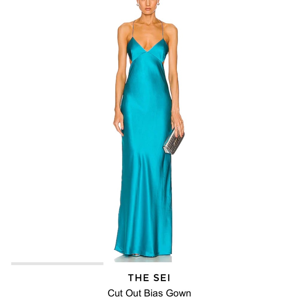 ISO The Sei Cut Out Bias Gown in Aqua